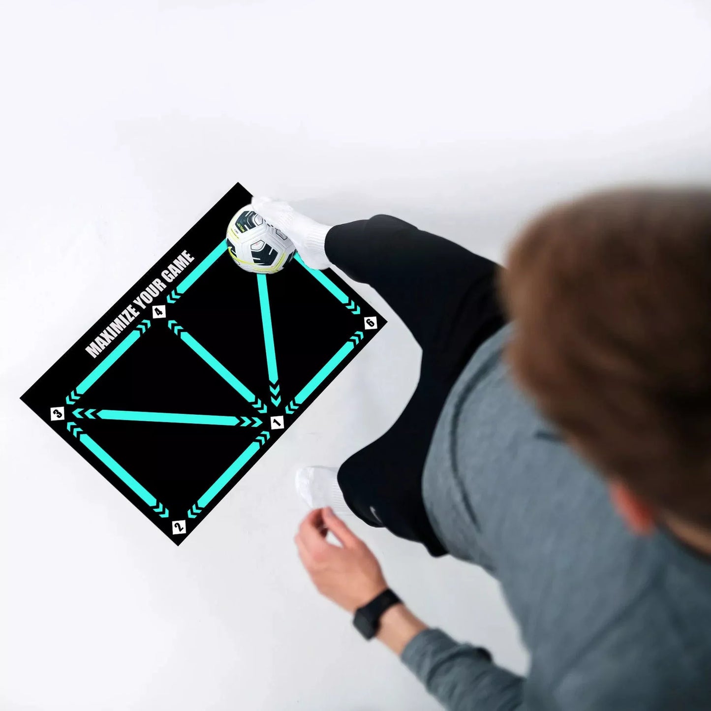 Non-slip football training mat, 60X90CM, black, for enhanced practice sessions