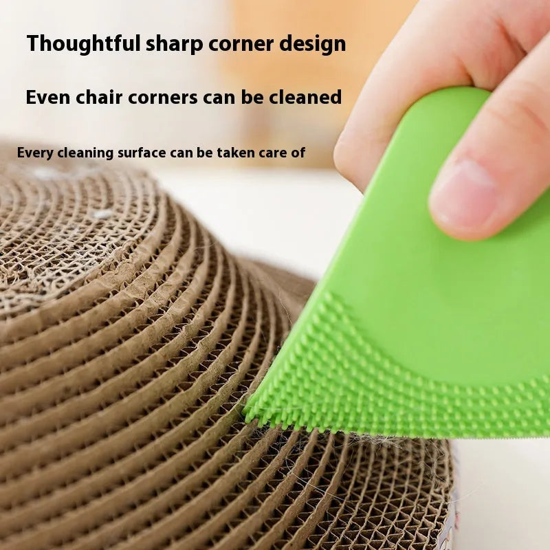 PTE plastic pet hair scraper comb for grooming cats, dogs and removing hair from fabrics.