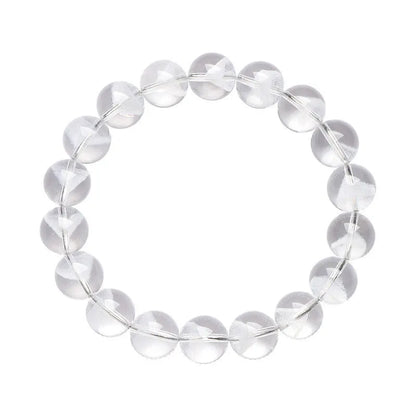 Women's original design bracelet with white crystal ghost pyramid beads and a ruyi decorative element.