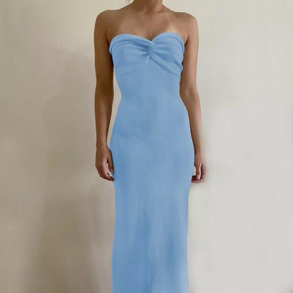 Women's knitted cross off shoulder woolen weaving dress in various colors