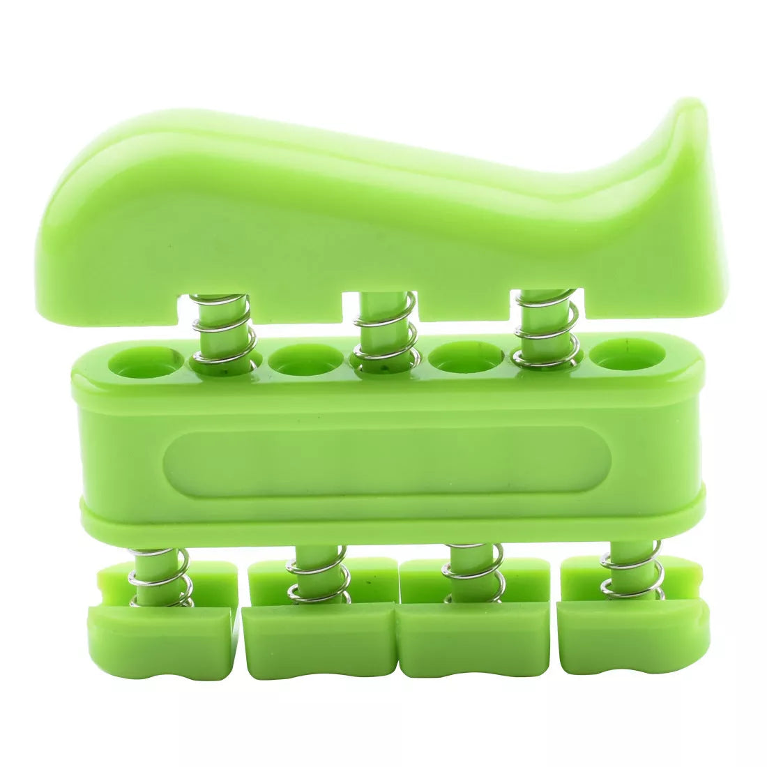 ABS finger strength trainer in black, orange, blue, and green for guitarists and fitness