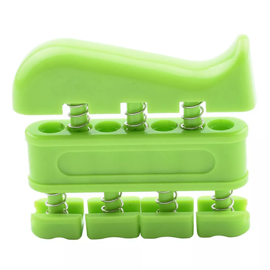 ABS finger strength trainer in black, orange, blue, and green for guitarists and fitness