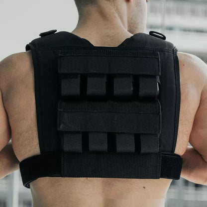 Adjustable Weight Vest for tactical training and outdoor running in black