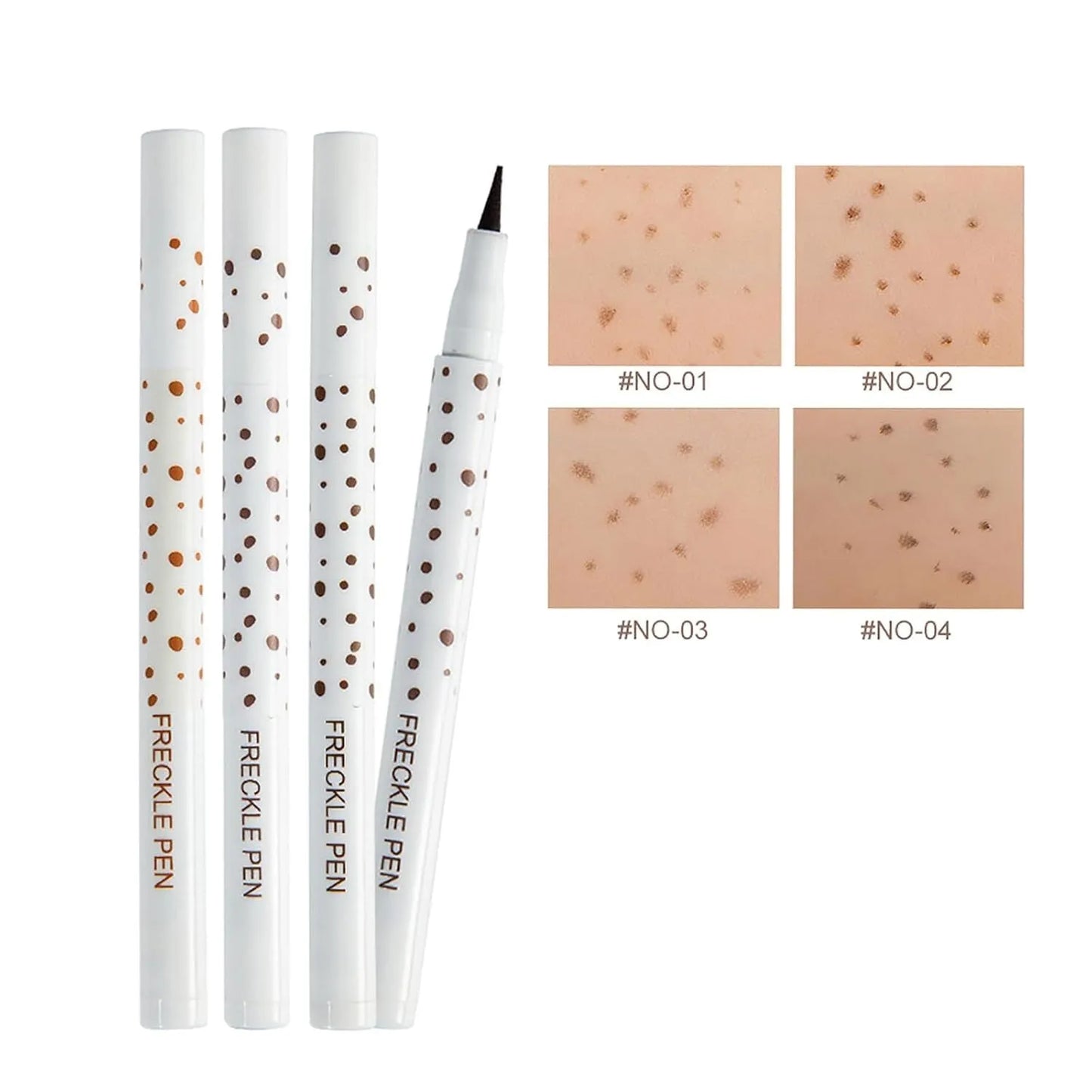 Dark brown waterproof freckle pen with precision tip for natural-looking fake freckles and face tattoos.