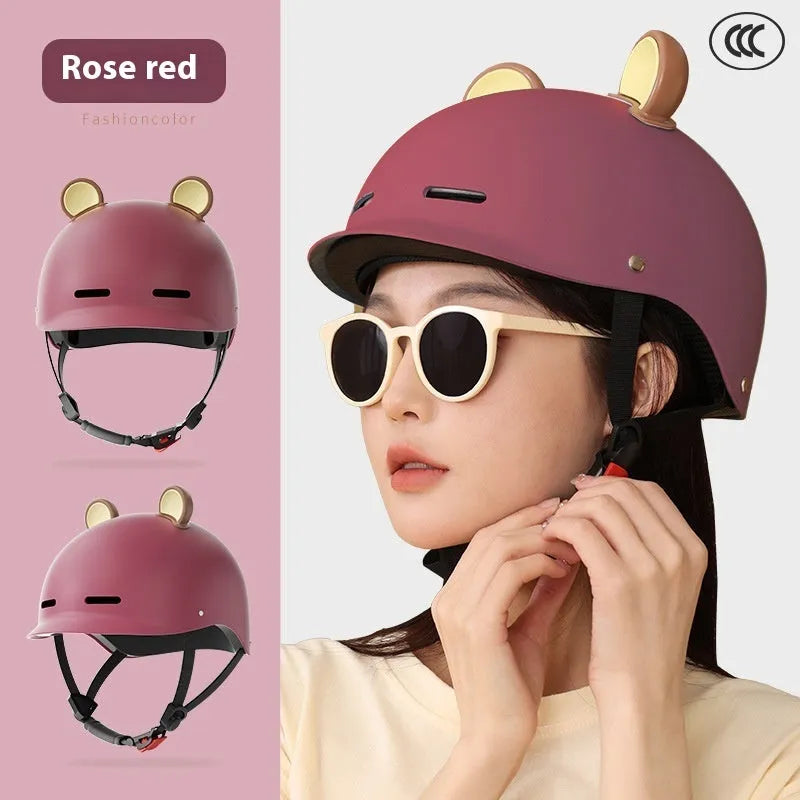 3C certified electric bike helmet in ABS shell shown in mocha colour option for adult commuters.