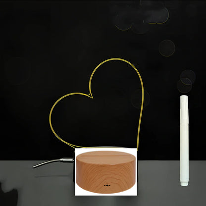 3D acrylic LED message board with touch controls showing illuminated writing on 3.5mm thick surface