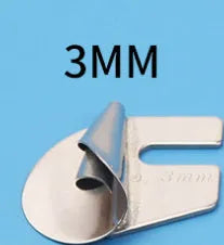 Spiral edge folder sewing hemmer with towel tube sizes from 3MM to 10MM, shown as single or set of eight
