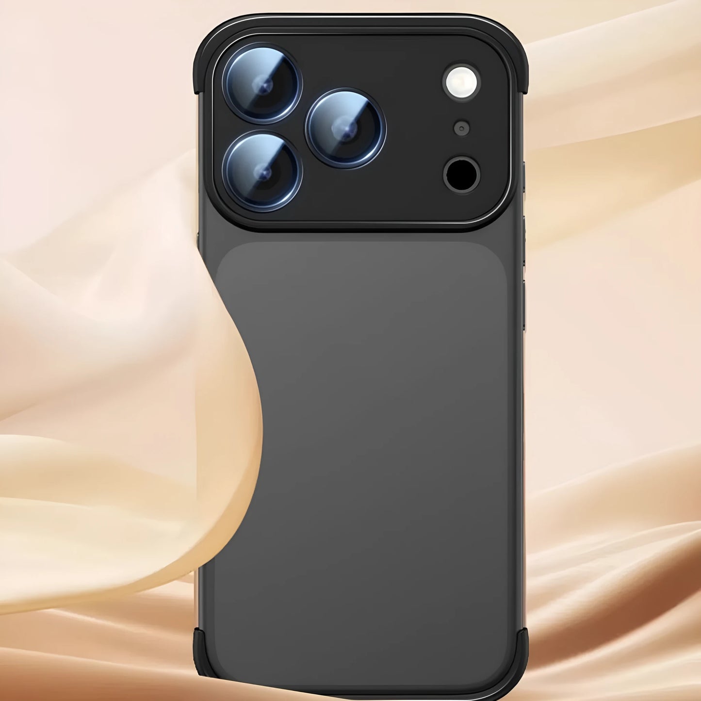 iPhone 17 series phone case in black, orange, grey, and desert colour options showing simple design
