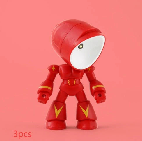 Mini LED Hero Robot Table Lamp with adjustable arms and 360° rotating head in various colors