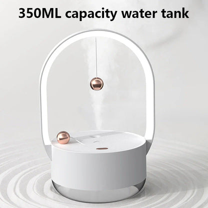 Compact Ultrasonic Humidifier with Mood Lighting - Portable Mist Dispersal and Ambient Glow for Home, Office, and Travel