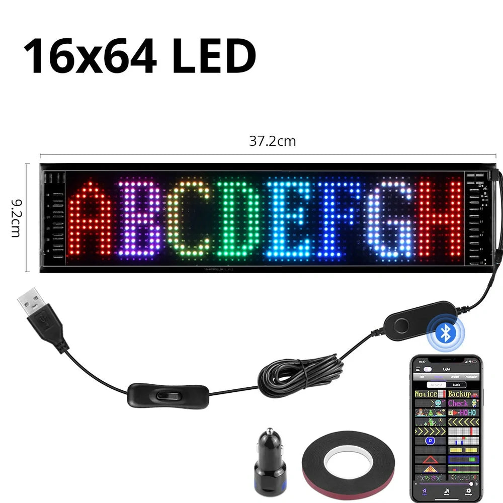 USB programmable LED pixel matrix soft screen displaying custom graphics with 16×192 resolution