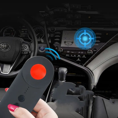 Black anti-car GPS detector measuring 93.8mm with signal detection up to 3 metres for locating surveillance devices