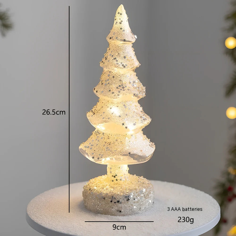 Cloth Christmas decoration models including battery-powered old man and tree for table and window use, 10-20cm height