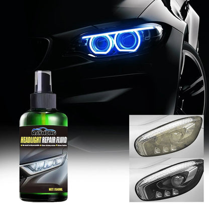 150ml bottle of car headlight repair liquid for removing yellowing and restoring clarity.