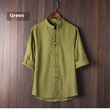 Men's vintage linen shirt in various colors and sizes for a stylish, comfortable look