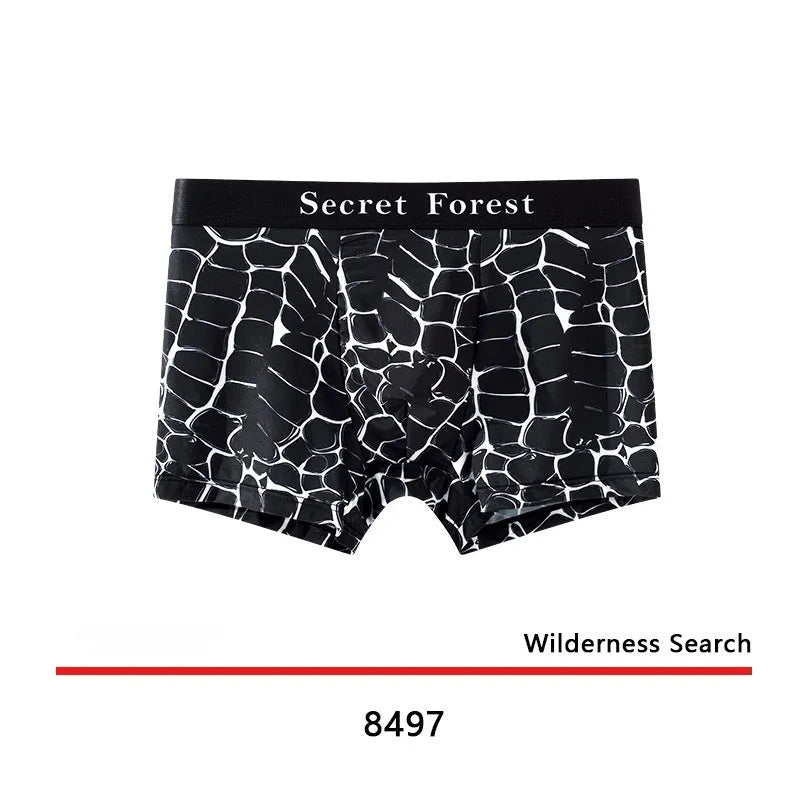 Men's loose fit thin boxer shorts in black, grey, and brown colour options.