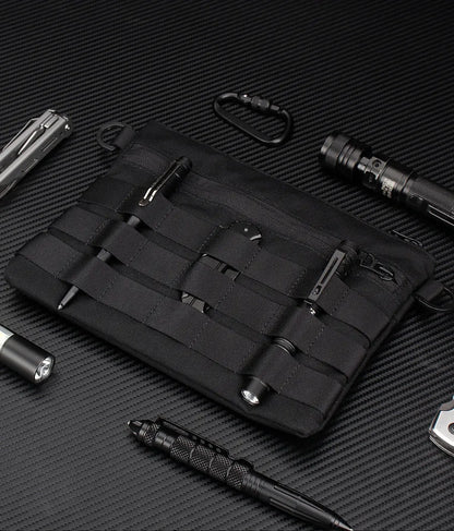 Black Oxford cloth portable outdoor kit showing compact 18cm size and durable construction