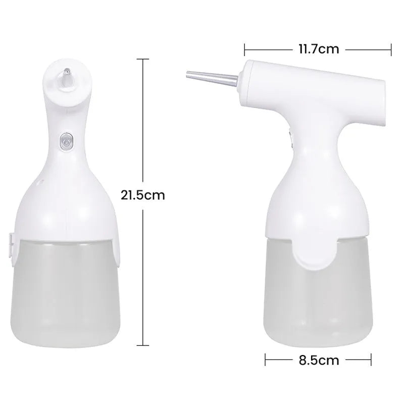 Electric Foam Dispenser Gun Automatic Continuous Foaming Soap Dispenser for Bathroom Kitchen with Large 350ML Capacity, ABS Shell, Fast 0.25s Bubble Mode, IPX5 Waterproof, Wall or Desktop Mount, White Colour