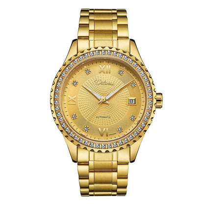 Fashionmonger automatic mechanical watch with luminous display and stainless steel case measuring 13mm thickness