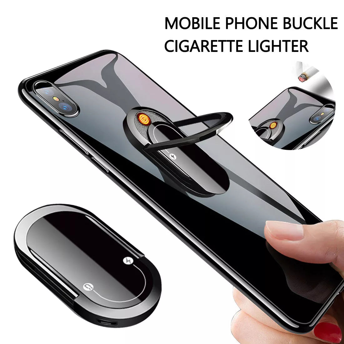 USB plasma lighter with mobile phone holder in multiple colors