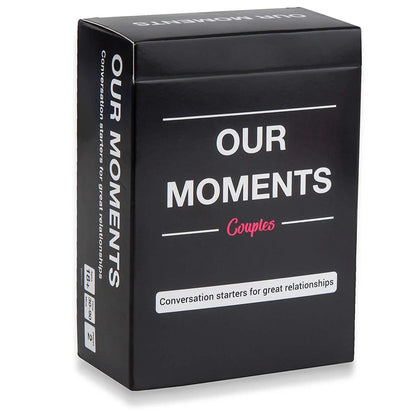 Black Our Time Lovers Edition communication card set for couples in an open box.