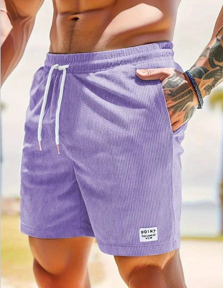 Comfortable corduroy drawstring shorts in a variety of stylish colors, perfect for casual summer wear.