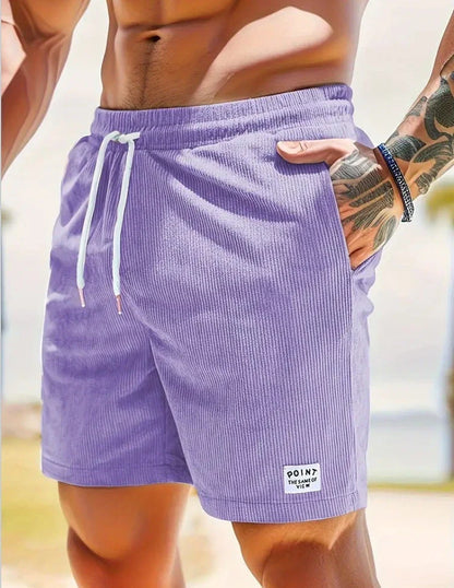 Comfortable corduroy drawstring shorts in a variety of stylish colors, perfect for casual summer wear.