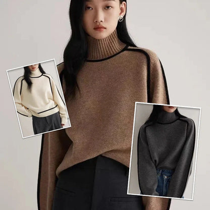 Cozy Half-Zip Casual Pullover Sweater for Women in Various Autumn and Winter Colors