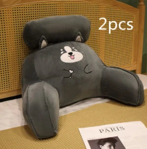 Adjustable ergonomic reading pillow with breathable fabric and detachable cover for comfortable support and easy cleaning