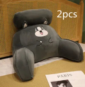 Reading lumbar support cushion in 60x40cm and 70x50cm sizes with embroidery design