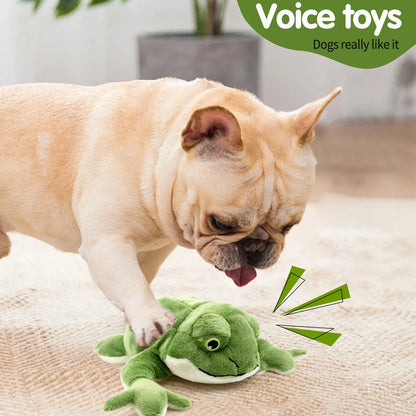 Green plush dog toy 27x16x5cm 57g sound and bite-resistant pet companion toy