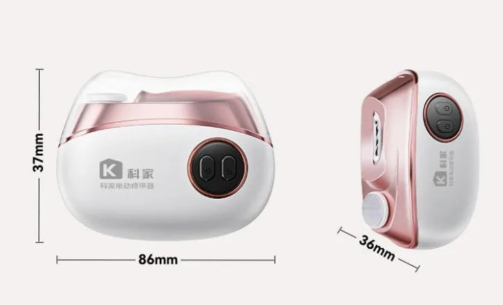 Electric nail clippers with polishing function in blue, orange, or white colour with Type-C charging cable