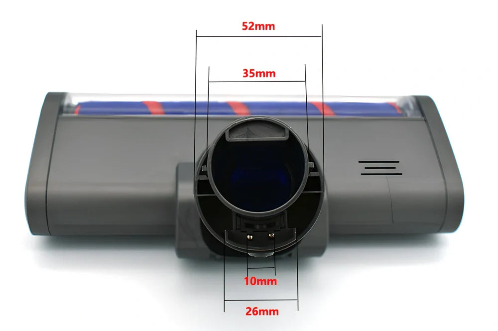 Direct drive rolling brush suction head for Dyson V7 V8 V10 V11, 260mm wide with soft velvet bristles