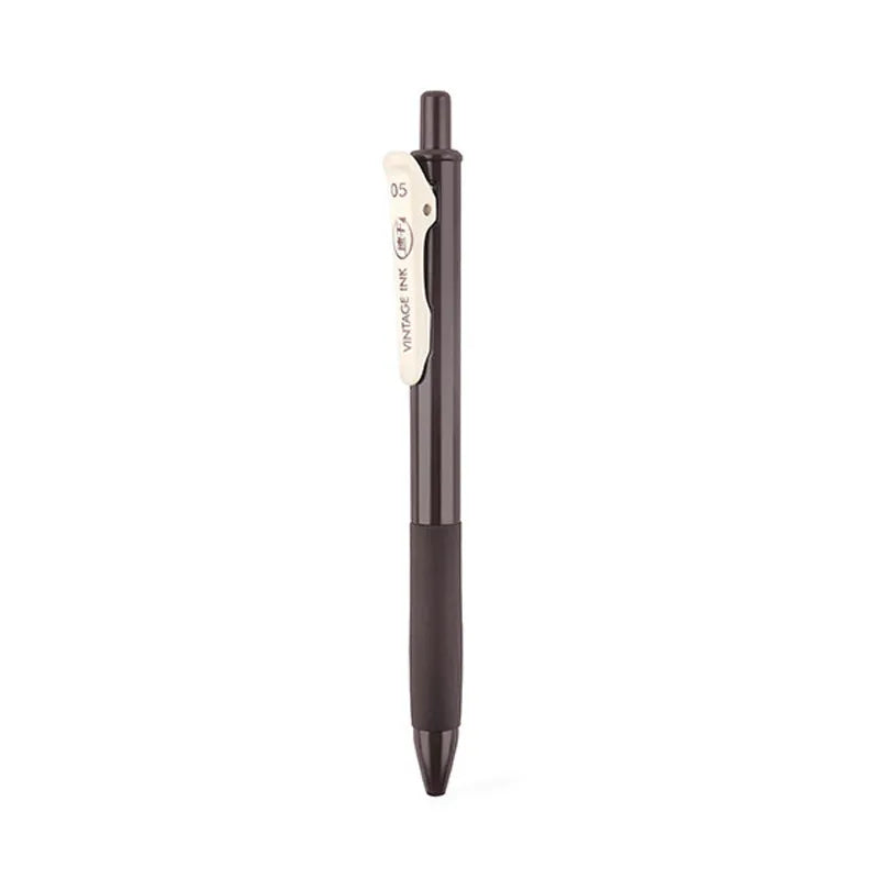 Retro colour gel pen set with plastic barrel and 0.5mm tip in five colour options
