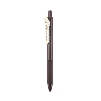 Retro colour gel pen set with plastic barrel and 0.5mm tip in five colour options