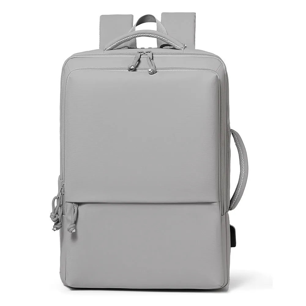 Waterproof Oxford cloth business backpack with air pillow belt system in black colour