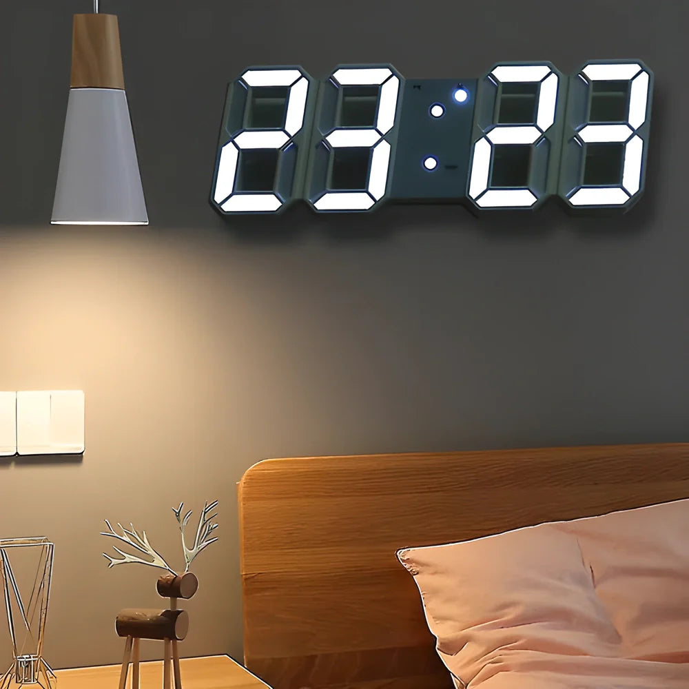 Stunning 3D LED Digital Wall Clock with Voice Control and Dual Alarms