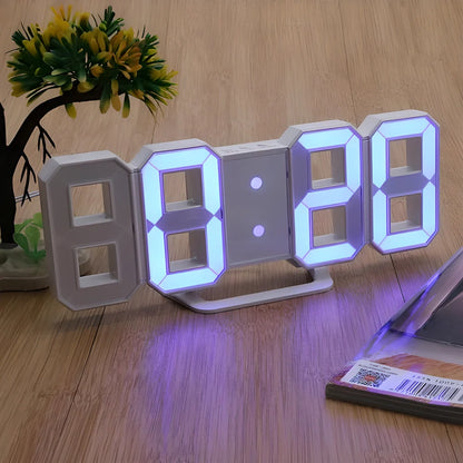 Stunning 3D LED Digital Wall Clock with Voice Control and Dual Alarms