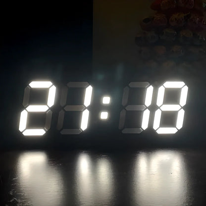 Stunning 3D LED Digital Wall Clock with Voice Control and Dual Alarms