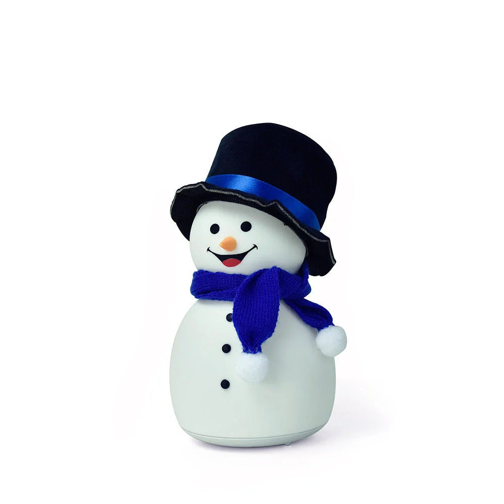 Snowman-shaped night light with soft, color-changing glow for festive home decor
