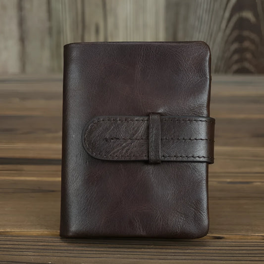 Genuine leather women's wallet with multiple card slots in brown and black colour options