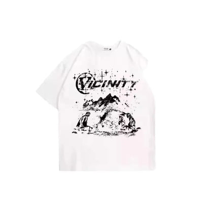 Men's retro hip hop print t-shirt in polyester fabric showing printed design in available colours TKL472 and TKL473