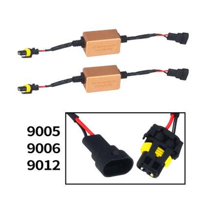 Black alloy Canbus decoder for LED car headlights with plug connectors
