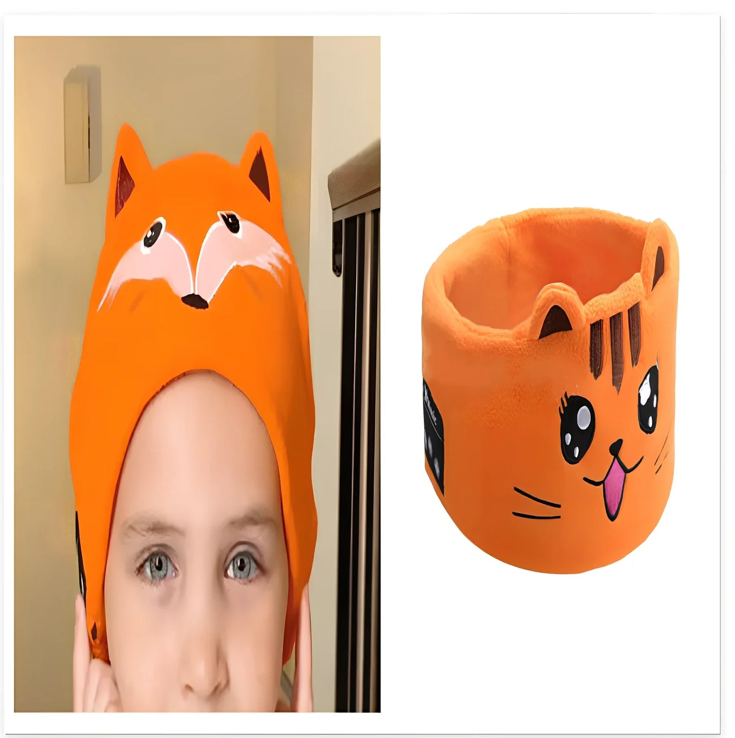 Bluetooth animal headband sleep mask with dinosaur hood showing integrated speakers and wireless design