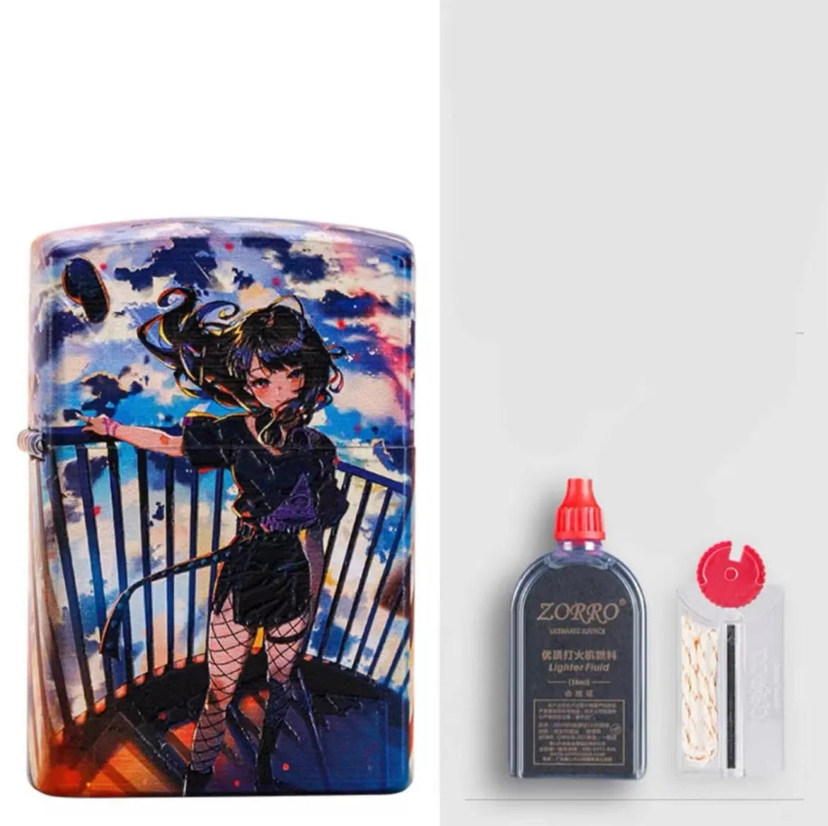 Windproof kerosene lighter with grinding wheel, steel liner, and pure copper case.