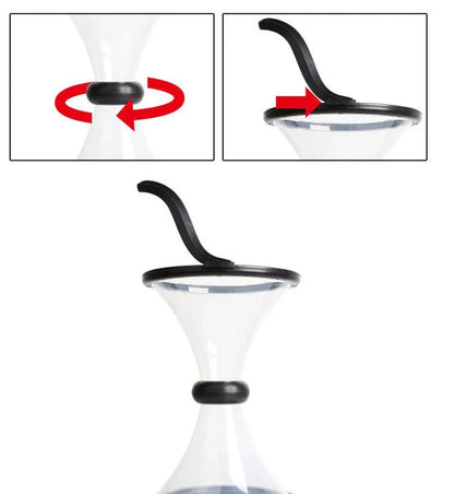 Transparent vortex piggy bank with coins spiraling down, fun and educational
