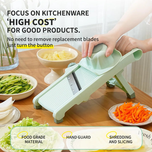 Multifunctional vegetable slicer with adjustable thickness settings for easy kitchen prep