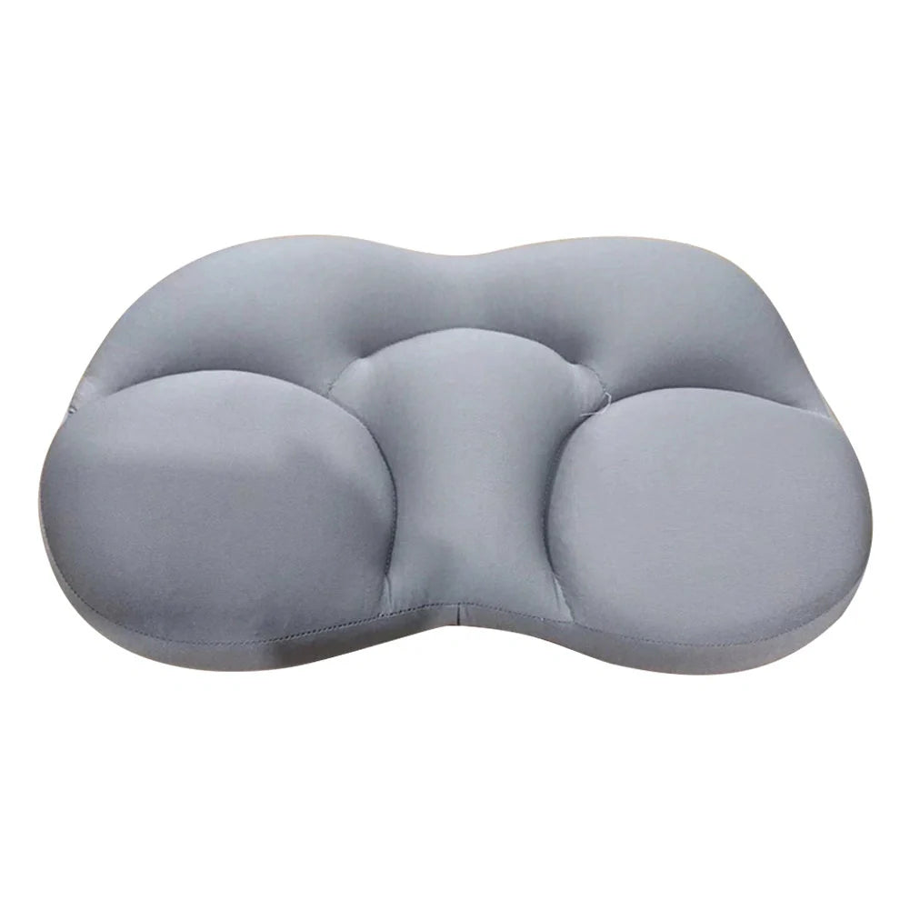 Round foam neck support pillow with pure cotton cover and adjustable height for personalized comfort