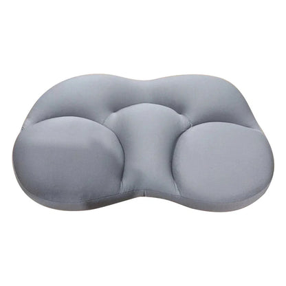 Round foam neck support pillow with pure cotton cover and adjustable height for personalized comfort