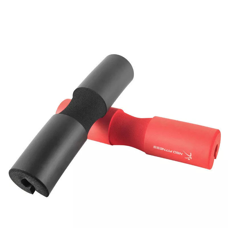 Barbell Shoulder Pad Fitness Sponge Sheath in Black and Red for weightlifting comfort